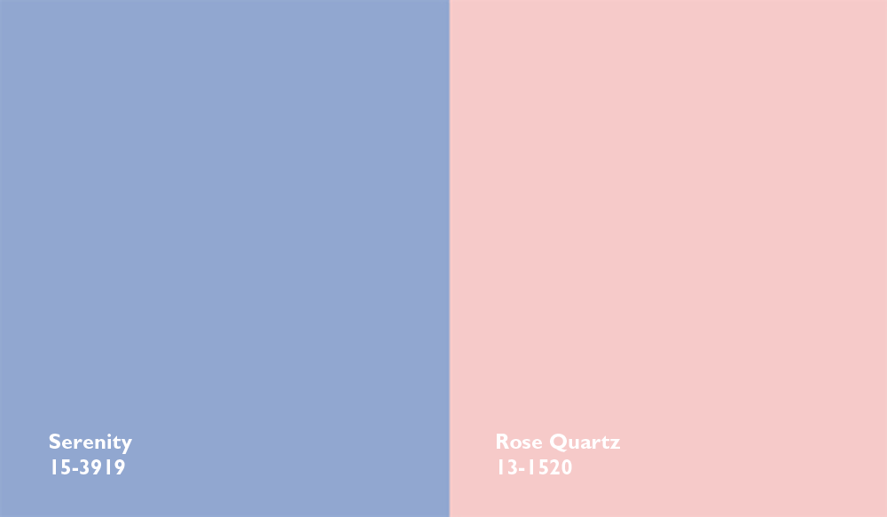 NTY Clothing Exchange color blocks of Pantone's 2016 colors of the year: serenity, which is blue, and rose quartz, which is pink